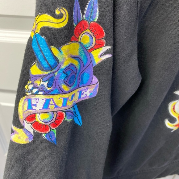 Vintage Y2K Raw Blue Hoodie Black Full Zip Vindication Skull Womens Fits Medium - Picture 5 of 7